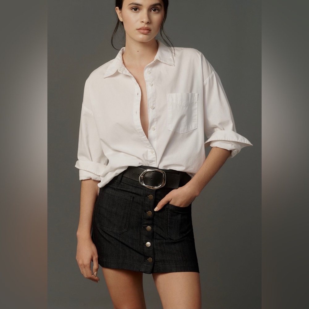 NWT Anthropologie Pilcro Button-Front Denim Mini Skirt, Size 14 - Picture 3 of 7